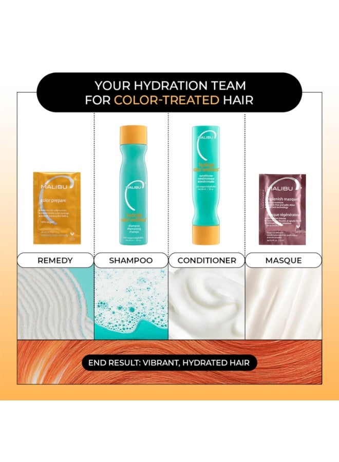 Malibu C Hydrate Colour Wellness Collection Moisturizing Color Safe Shampoo & Hydrating Hair Remedy - Formulated to Preserve + Protect Hair Color - Image 2